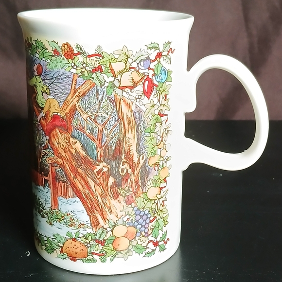 VTG Gathering Mistletoe Dunoon Coffee Mug Victorian Christmas Santa Scotland - Picture 2 of 8